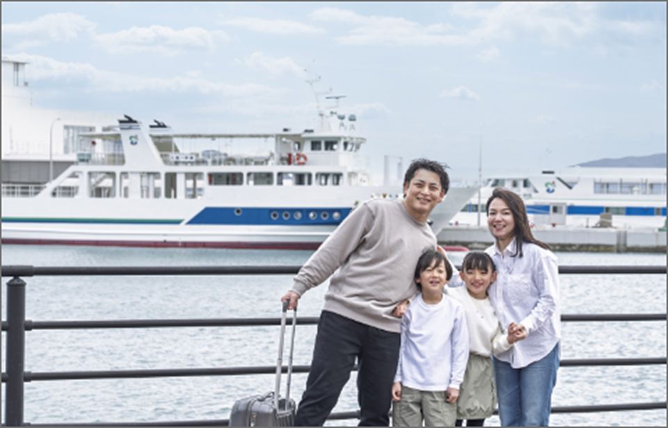 フェリーで本土へ帰港