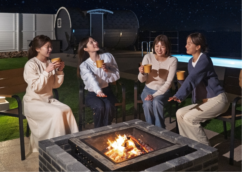 焚き火も楽しめる